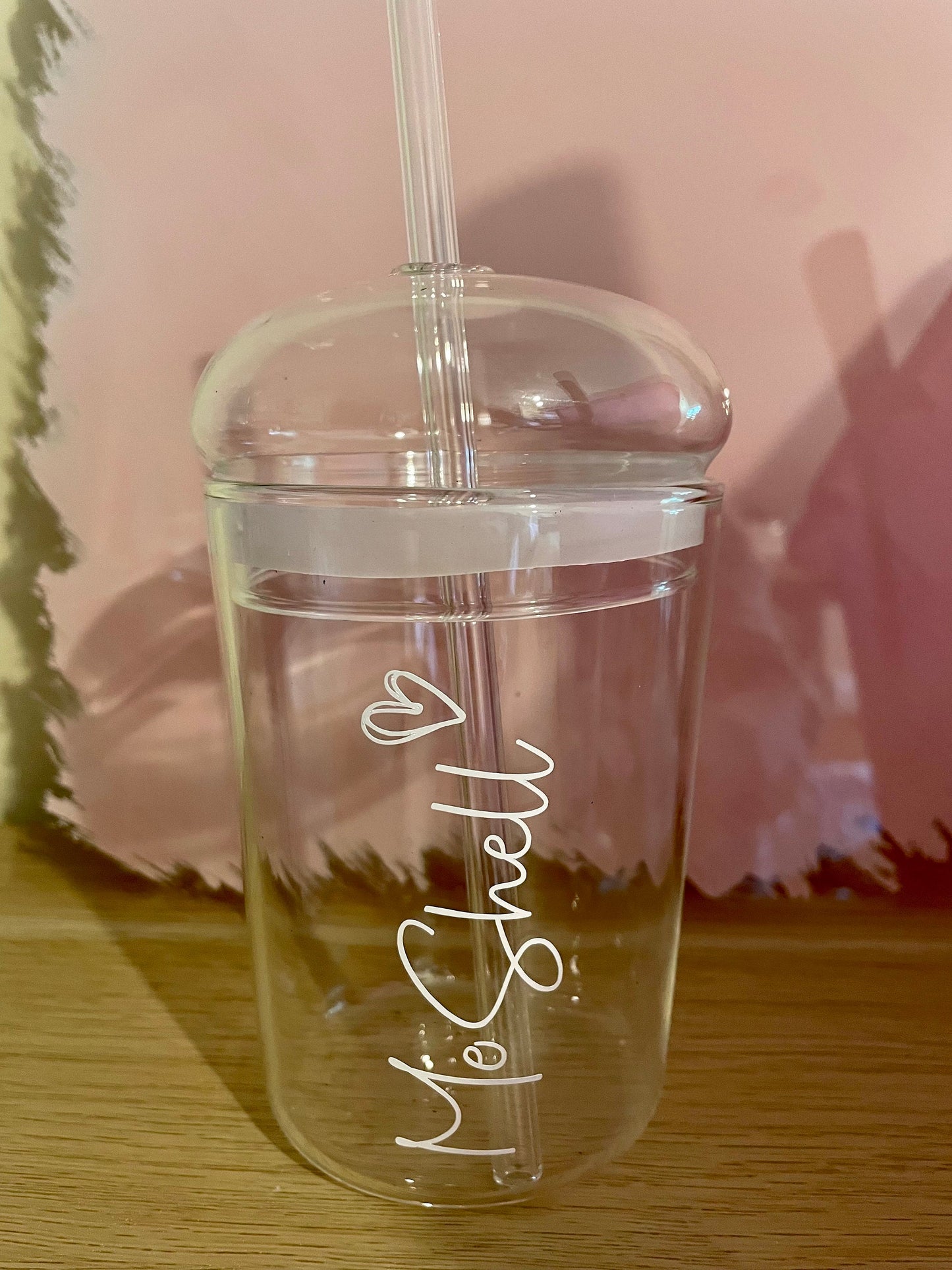 Personalised Dome Lid Glass Tumbler